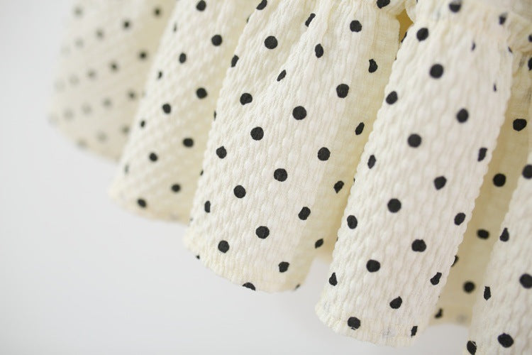 Girls Imported Black Polka Dot Frock [GF-6397] (9M - 4Years)