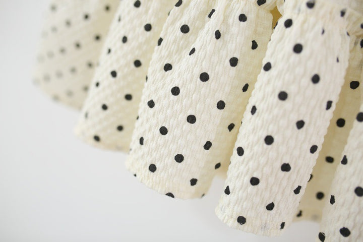 Girls Imported Black Polka Dot Frock [GF-6397] (9M - 4Years)