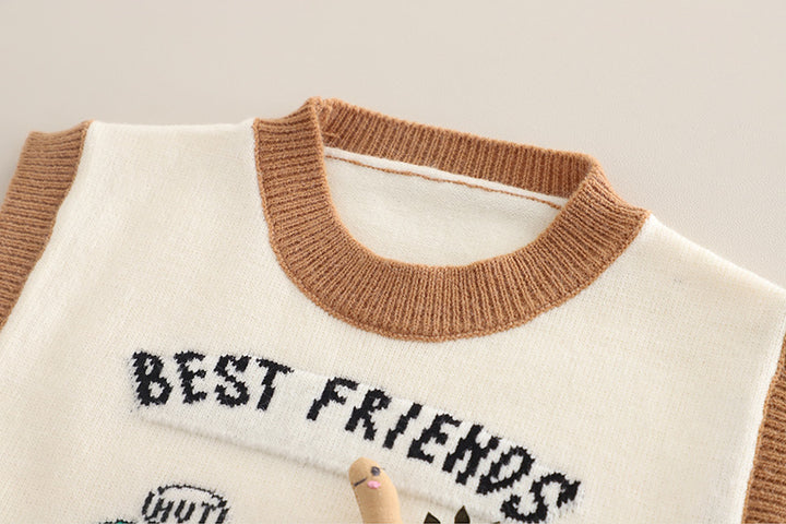 Boys 3 Piece Imported Cream Cord Set [BT-6884] [1 - 5Years]