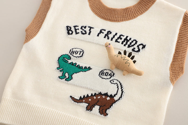 Boys 3 Piece Imported Cream Cord Set [BT-6884] [1 - 5Years]