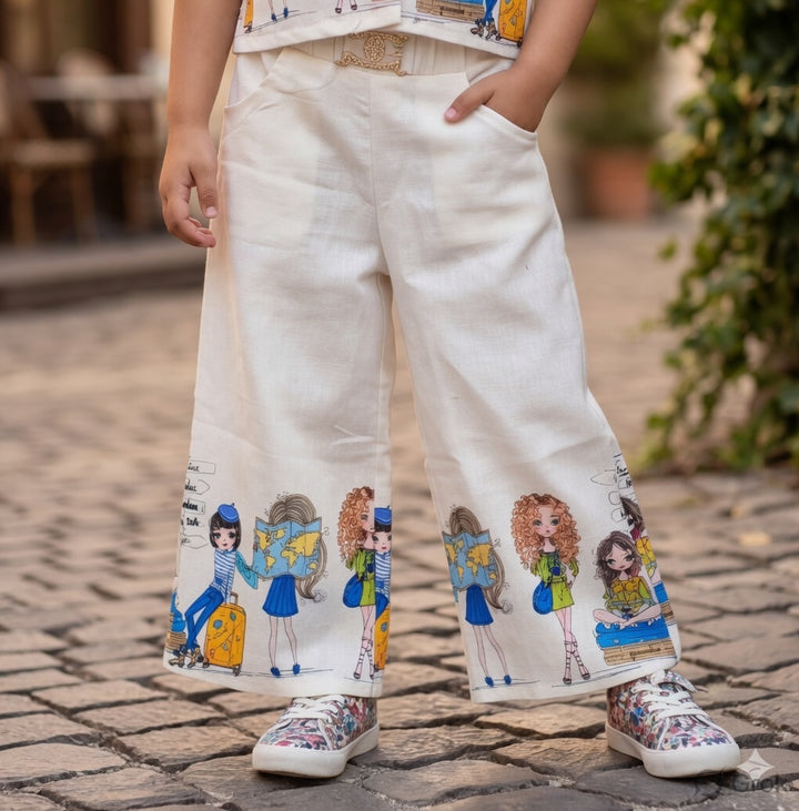 Girls Printed Cotton Co-Ord Set [GCS-5919] (4-11 Years)