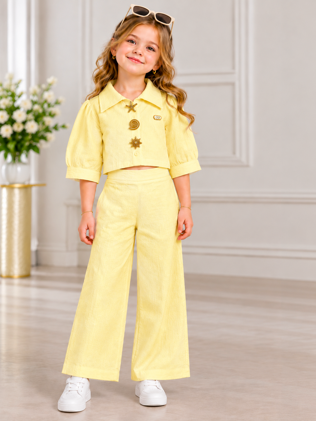 Girls 2 Piece Co-Ord Set with Inner [GCS-3F-2987] (4-12 Years)