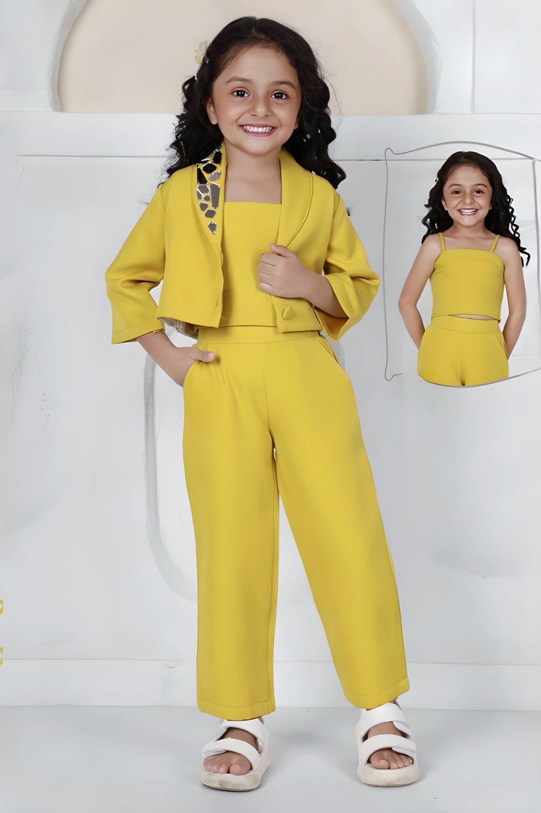 Girls Mirror Work 3 Piece Co-Ord Set [GCS-9695] (2-10Years)