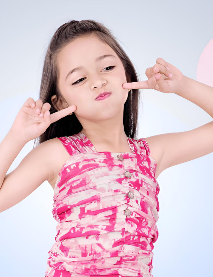 Girls Pink Tie Dye Partywear Bodycon Dress [GT-5063] (1-12 Years)