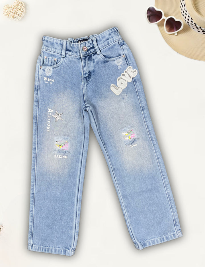 Girls Straight Fit Jeans[GJ-872] (5-12Years)