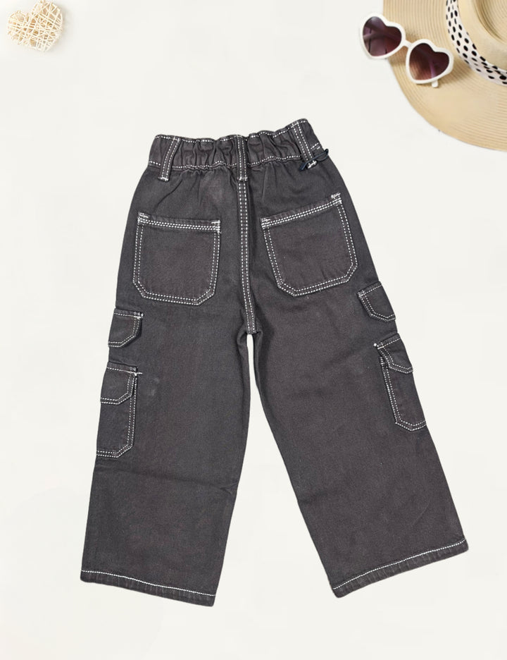 Girls Coffee Outstitch Cargo Jeans  [GJ-868] (9Months-14Years)