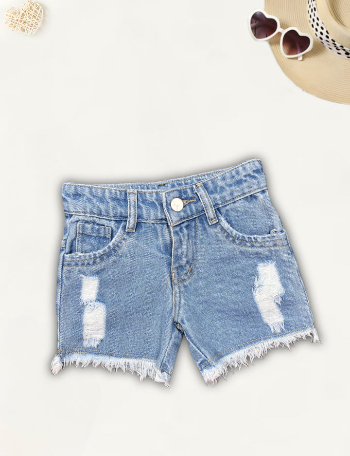 Girls Distress Denim Shorts [GS-969] [1-12Years]