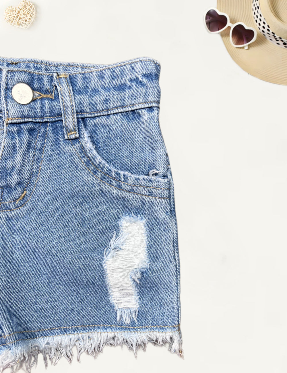 Girls Distress Denim Shorts [GS-969] [1-12Years]