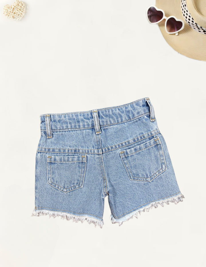 Girls Distress Denim Shorts [GS-969] [1-12Years]