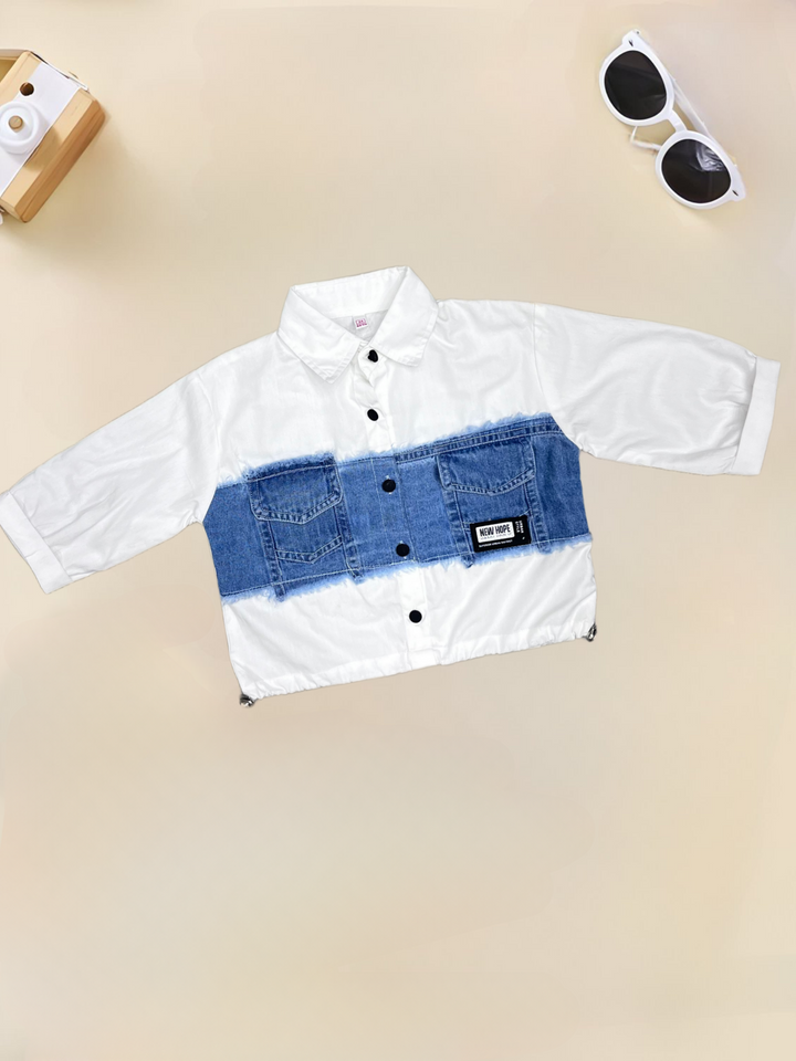 Girls Oversize Denim Shirt [GT-448] [4-12Years]