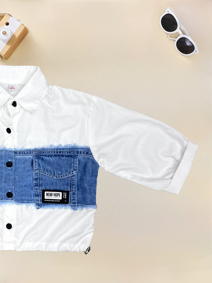 Girls Oversize Denim Shirt [GT-448] [4-12Years]