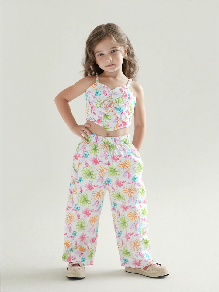 Girls Cotton Printed Co-Ord Set [GCS-2299](2-6Years)