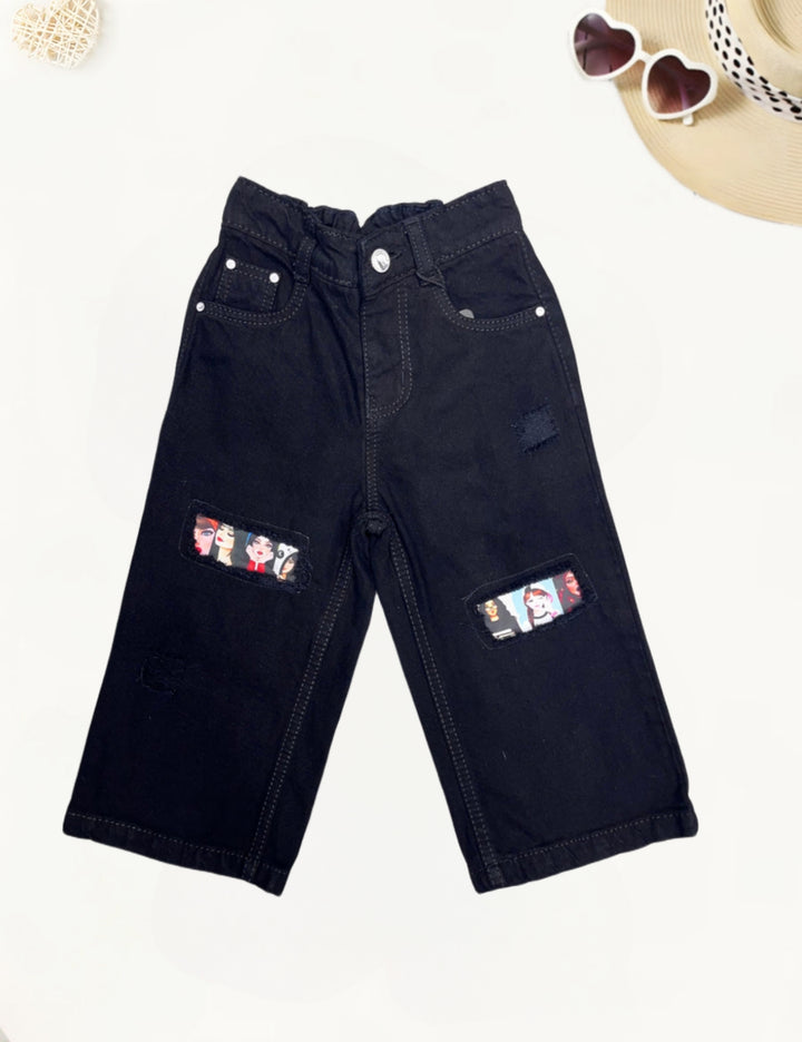 Girls Black Wide Leg Jeans [GJ-922] (3-12Years)