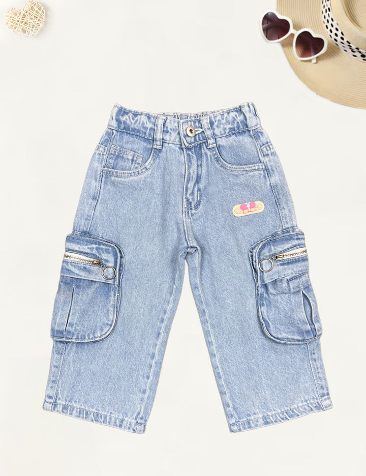 Girls 6 Pocket Cargo Jeans [GJ-934] (1-14Years)