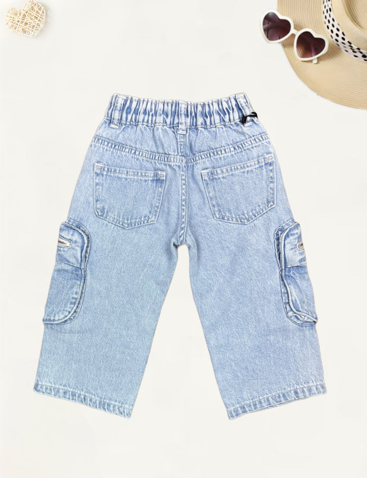 Girls 6 Pocket Cargo Jeans [GJ-934] (1-14Years)