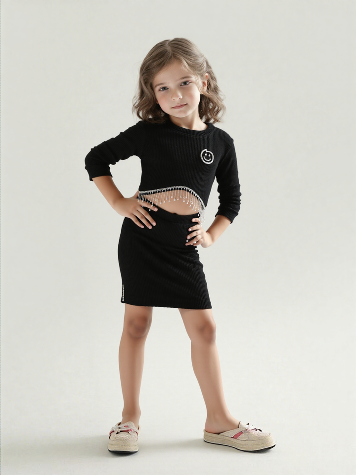 Girls Rhinestone Partywear Co-Ord Set [GCS-9979](1-6Years)