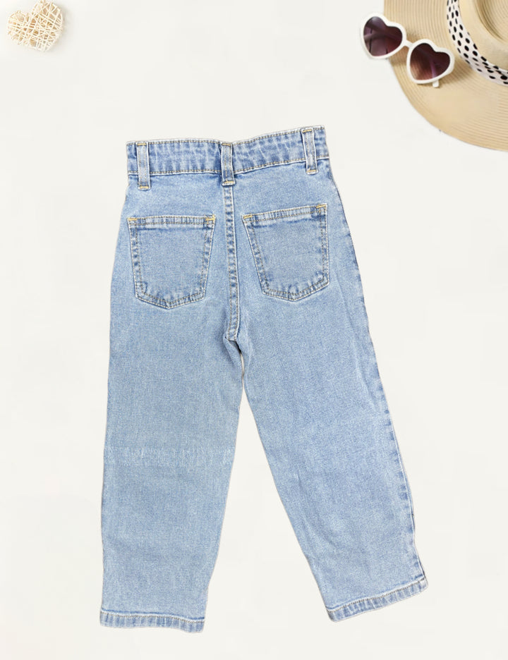 Girls Distressed Straight Fit Jeans [GJ-941] (4-14Years)