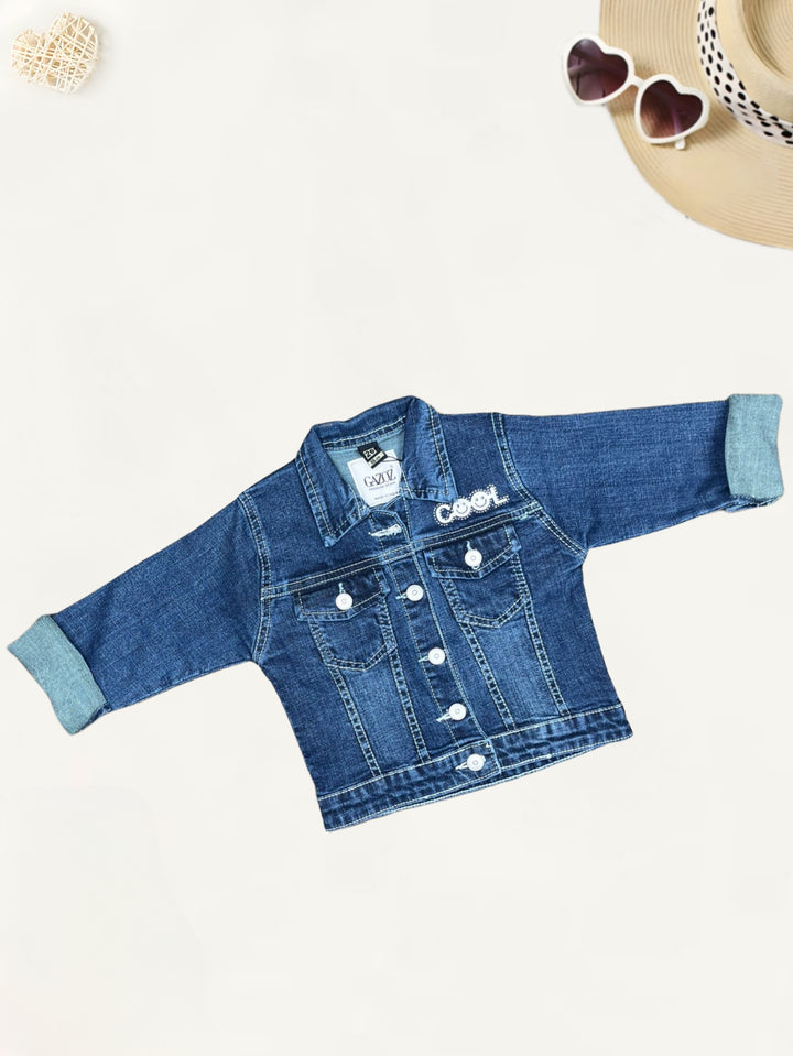 Girls Denim Jacket With Back Print [GT-482] [5-12Years]
