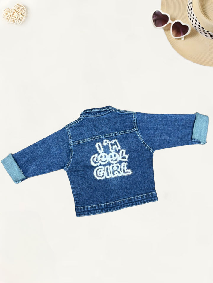 Girls Denim Jacket With Back Print [GT-482] [5-12Years]