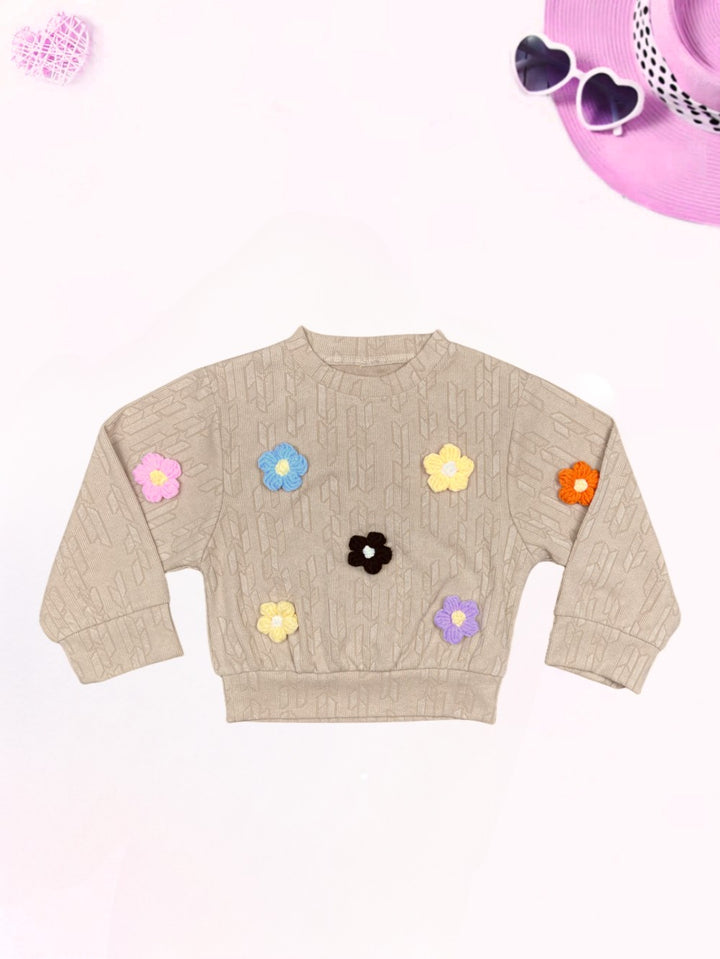 Girl’s Imported Flower Patch Top [GT-518] (4-12Years)