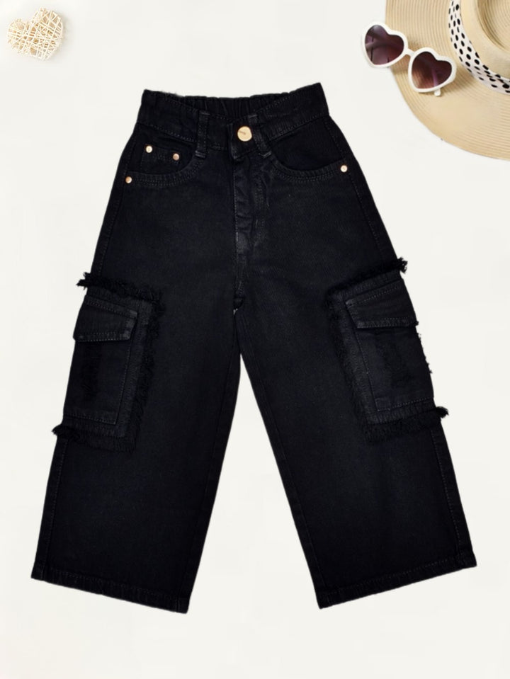 Girls Wide Leg Cargo Jeans [GJ-886] (9 Months-14Years)