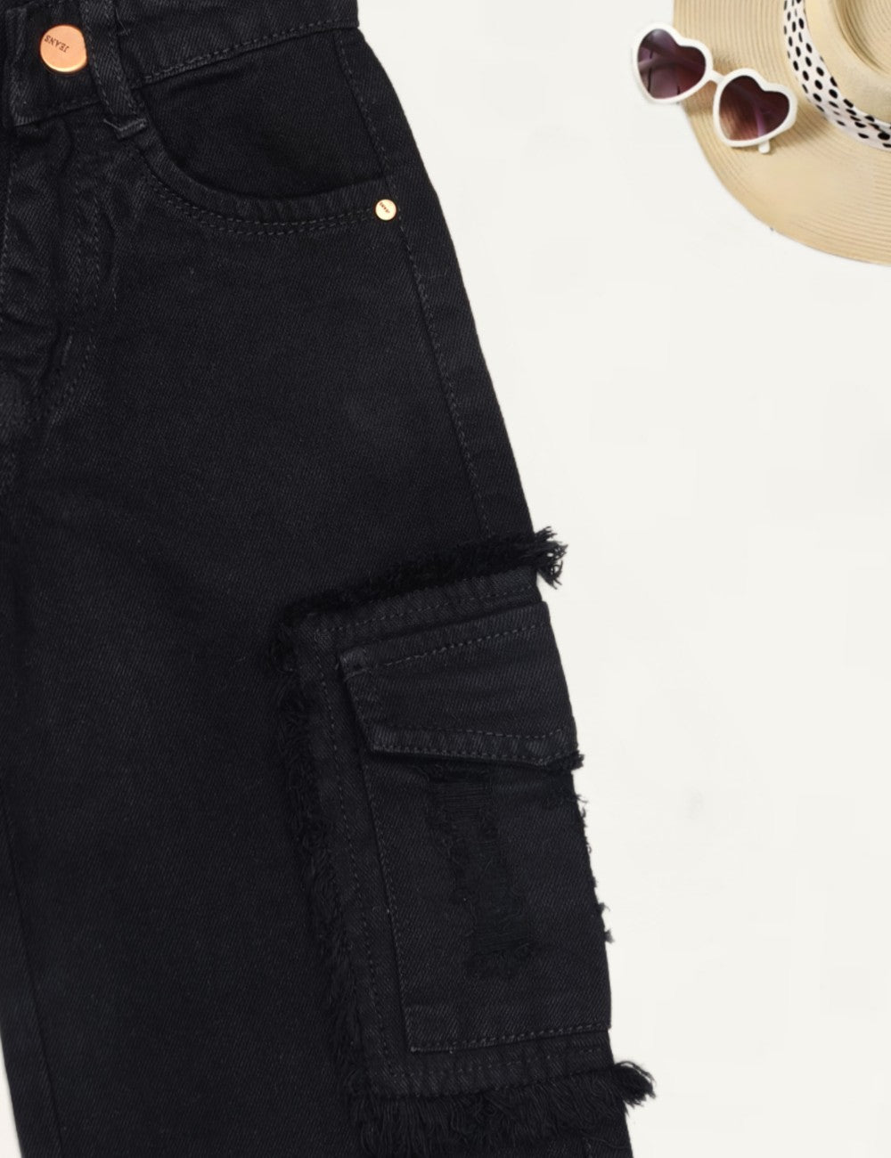 Girls Wide Leg Cargo Jeans [GJ-886] (9 Months-14Years)