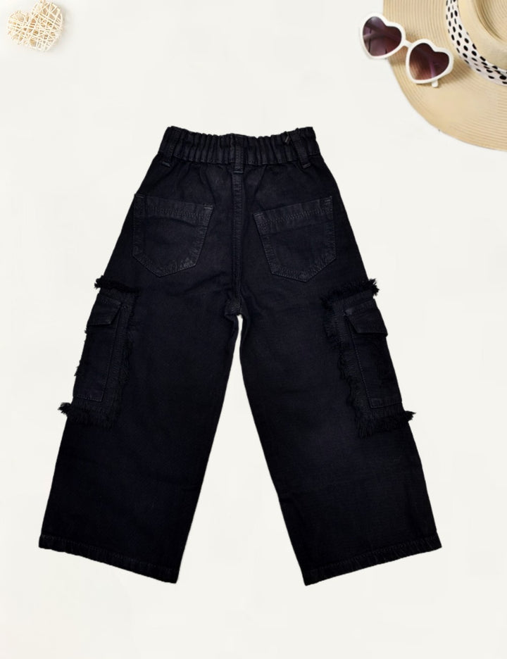 Girls Wide Leg Cargo Jeans [GJ-886] (9 Months-14Years)