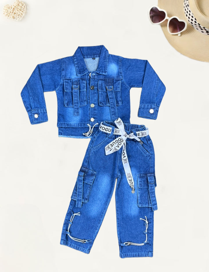 Girls Denim Co-Ord Set [GCS-9866] (4-12Years)