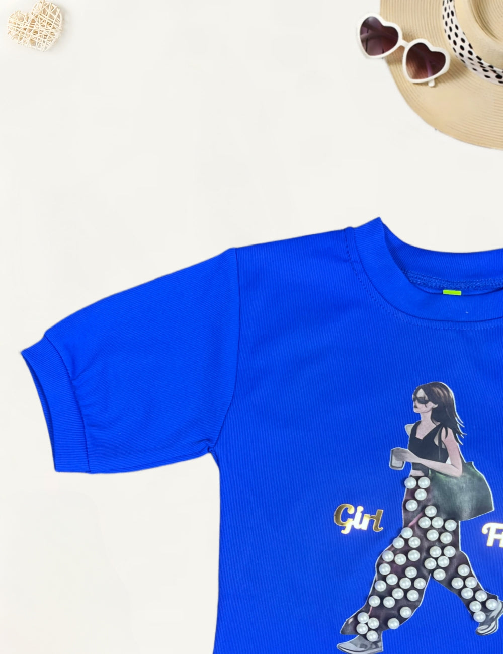 Girl's Royal Blue Pearl Causal Co-Ord  Set [GCS-8073] (1-12 Years)