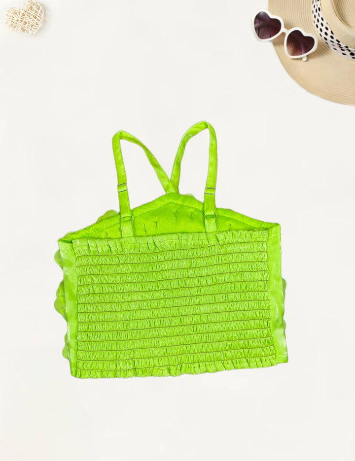 Girl's Neon Green Imported Co-Ord  Set [GCS-8047](1-8 Years)