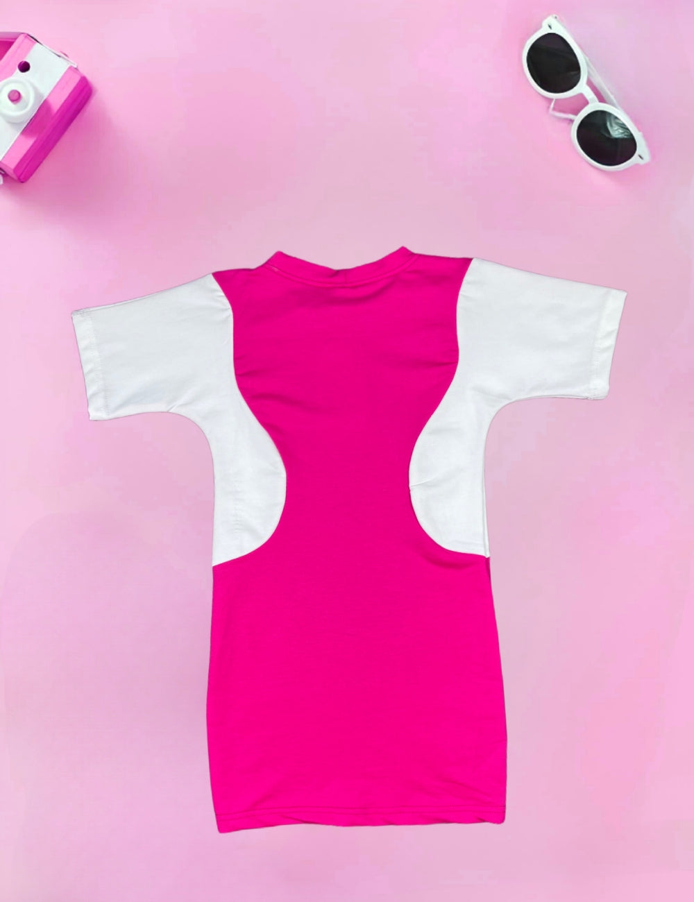 Girls Hot Pink Bodycon Dress With Purse [GD-8553] (4-12 Years)