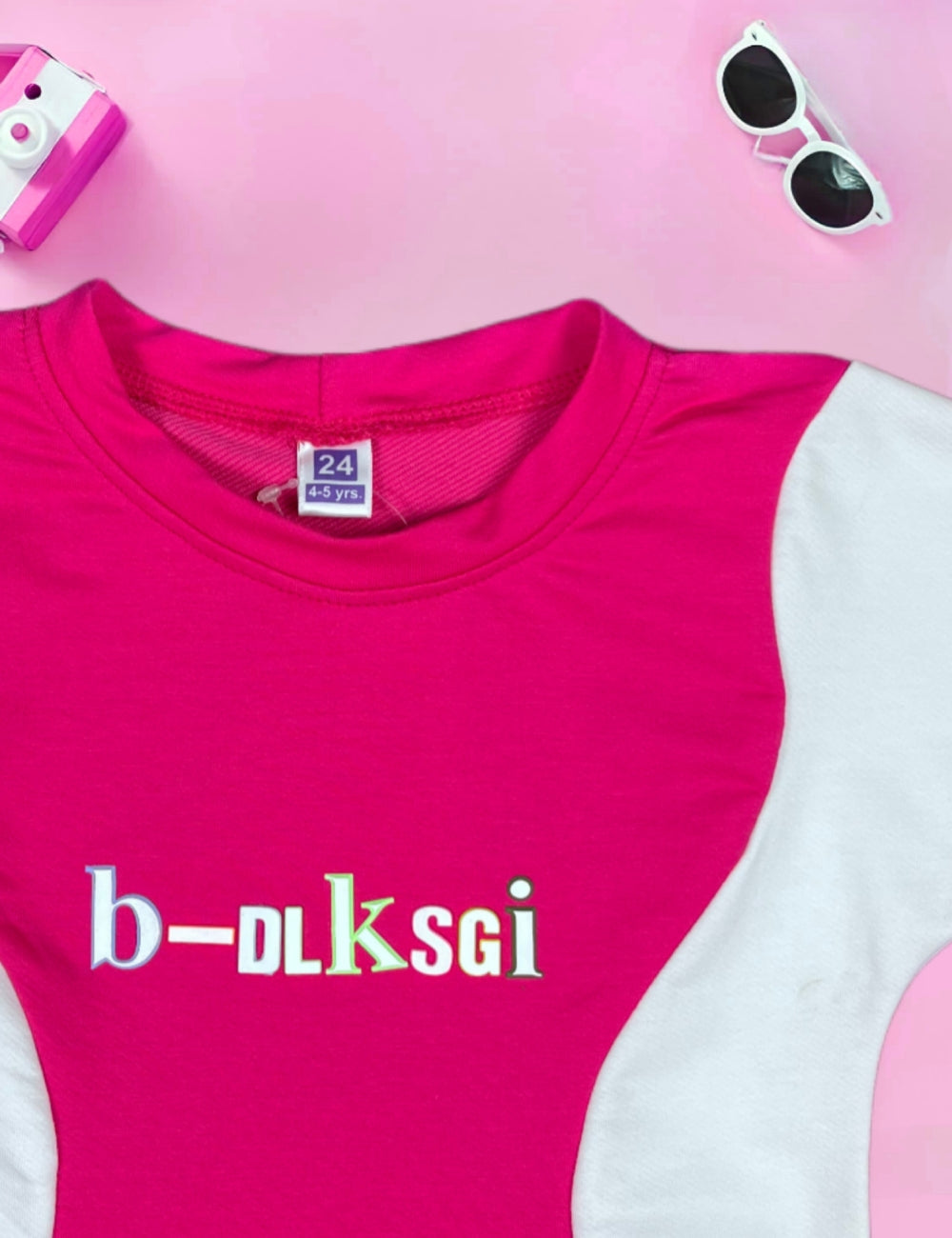 Girls Hot Pink Bodycon Dress With Purse [GD-8553] (4-12 Years)