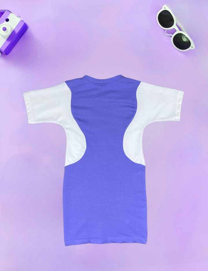 Girls Purple Bodycon Dress With Purse [GD-8449] (4-12 Years)