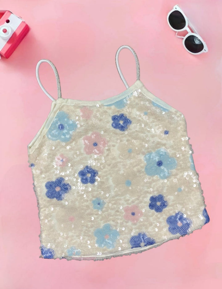 Girl's Sequin Spaghetti Top [GT-668] [9 Months-5Years]