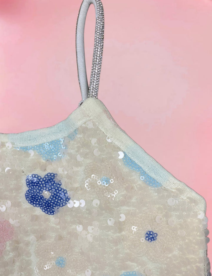 Girl's Sequin Spaghetti Top [GT-668] [9 Months-5Years]