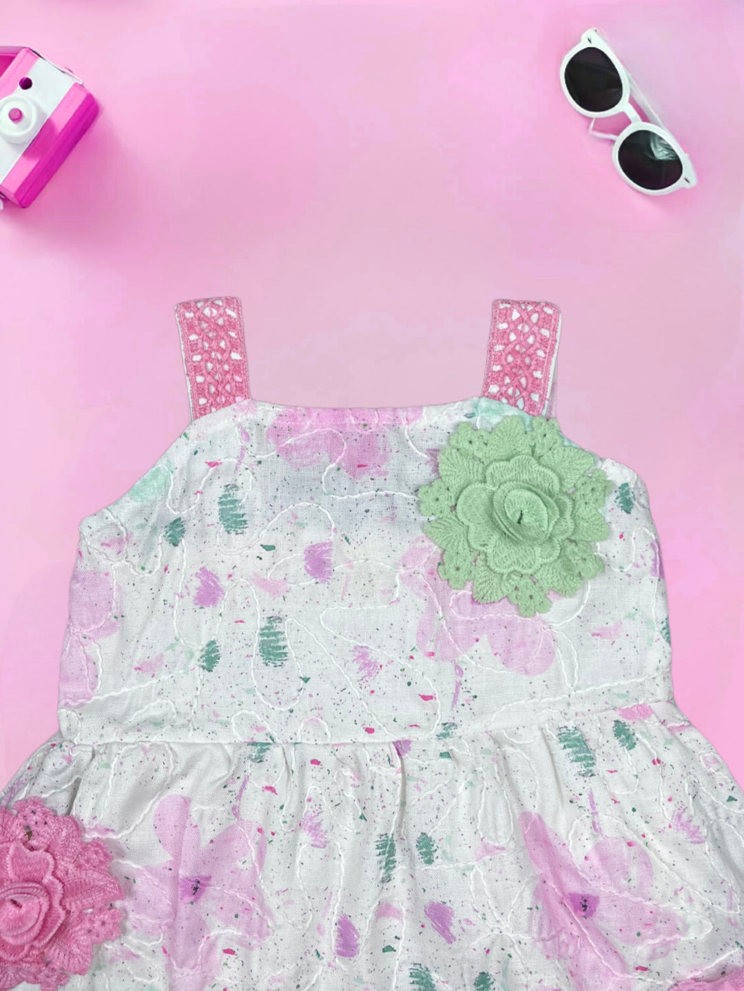 Girls Cotton Printed Dress  [GD-7075] (1-8 Years )