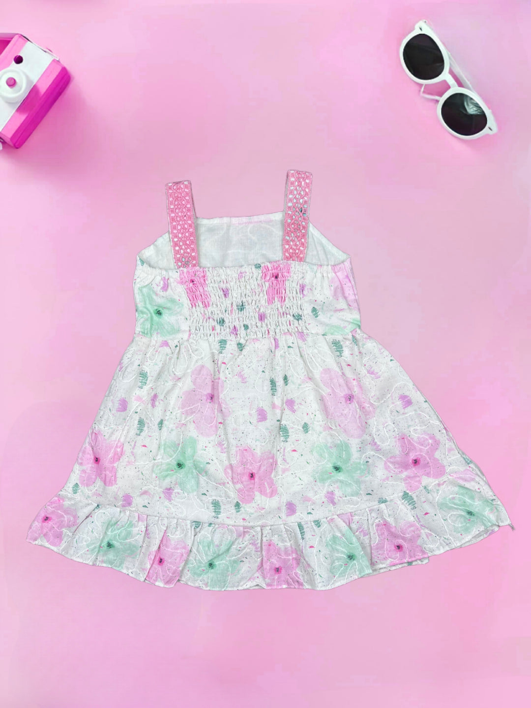 Girls Cotton Printed Dress  [GD-7075] (1-8 Years )