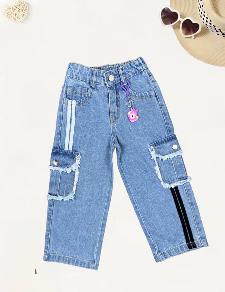 Girls Cargo Straight Fit Jeans [GJ-908] (1-12Years)