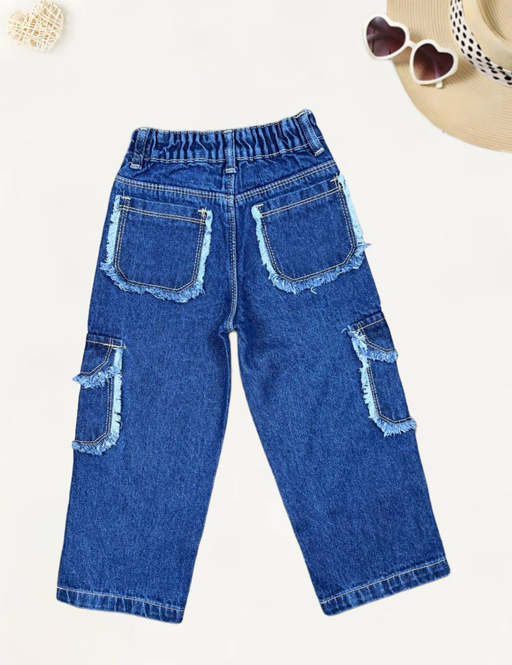 Girls Cargo Straight Fit Jeans [GJ-910] (1-12Years)