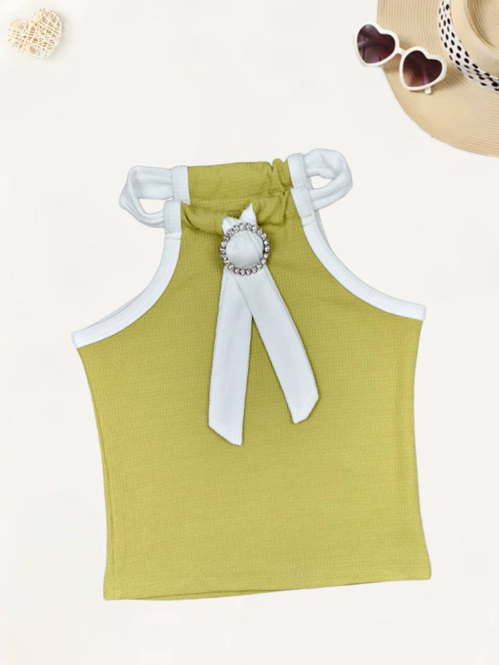 Girls Green Tank top[GT-412] [1-12 Year]