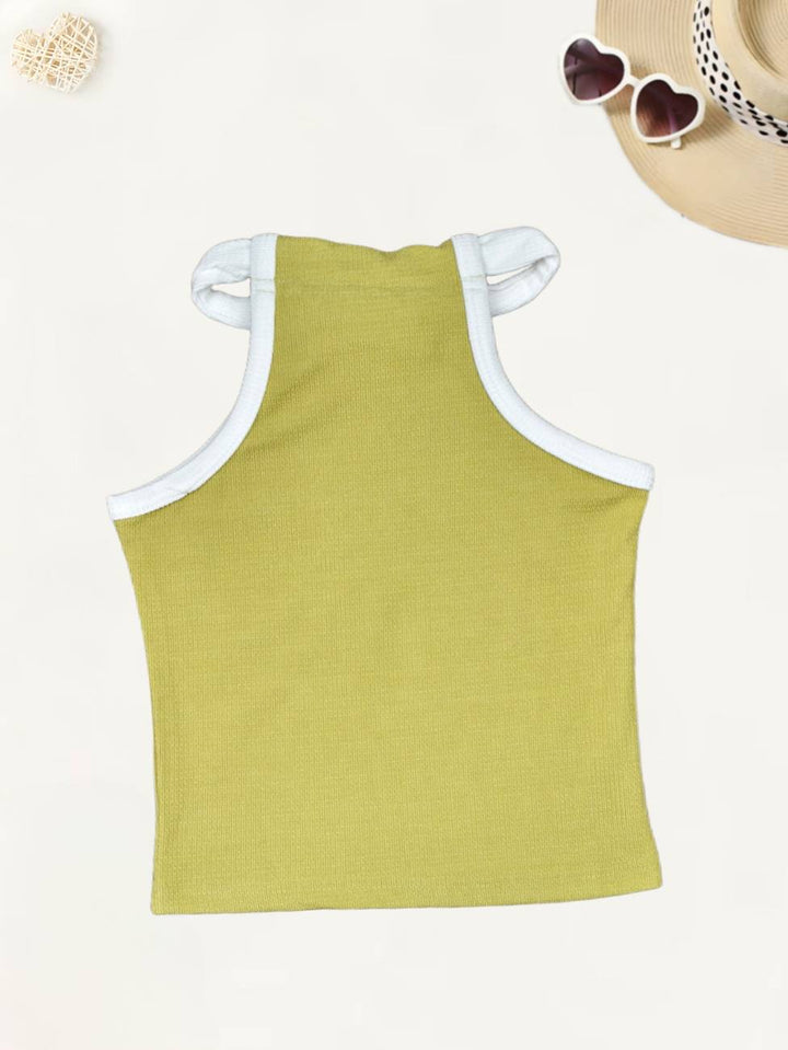 Girls Green Tank top[GT-412] [1-12 Year]
