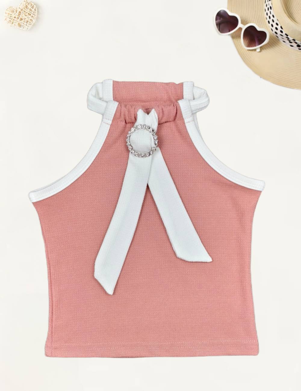 Girls Peach Tank top[GT-497] [1-12 Year]