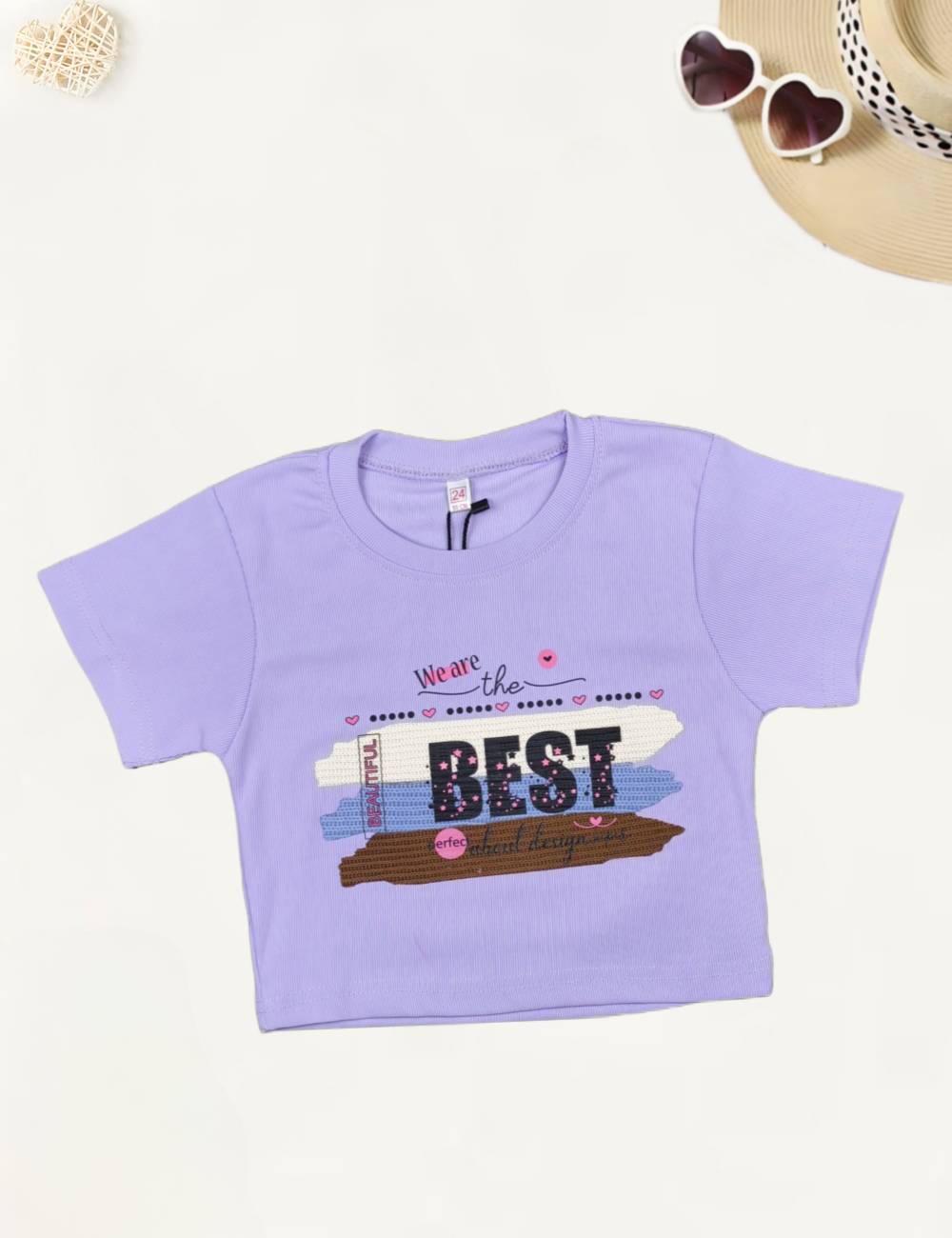 Girl’s Casual  Lavender T-Shirt [GT-542] (4-12Years)