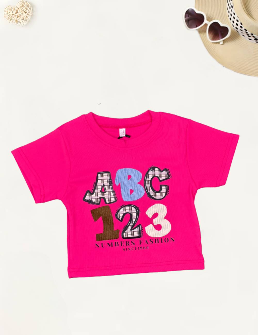 Girl’s Casual Hot Pink T-Shirt [GT-728] (4-12Years)