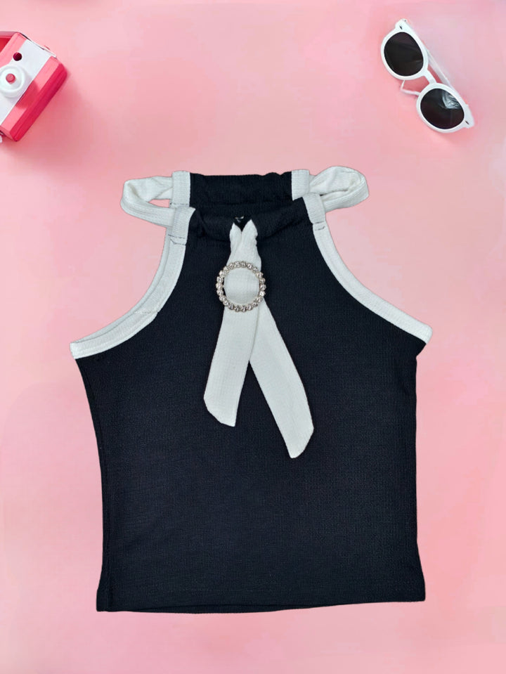 Girls Black Tank top[GT-727] [1-12 Year]