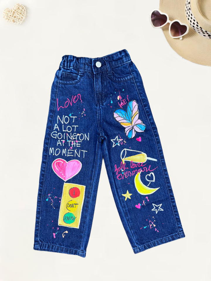 Girls Imported Hand Printed Jeans[GJ-897] (4-14Years)