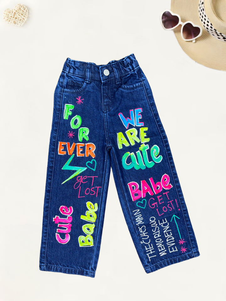 Girls Imported Hand Painted Jeans[GJ-919] (4-14Years)