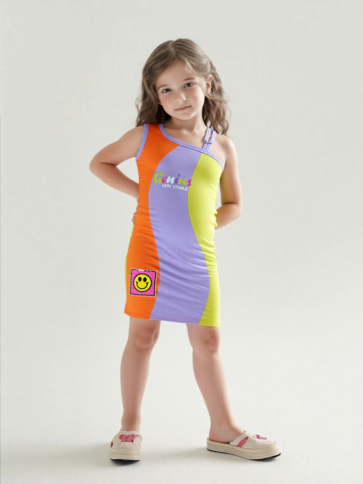 Girls One Shoulder One-Piece Dress [GD-666] (2-10Years)