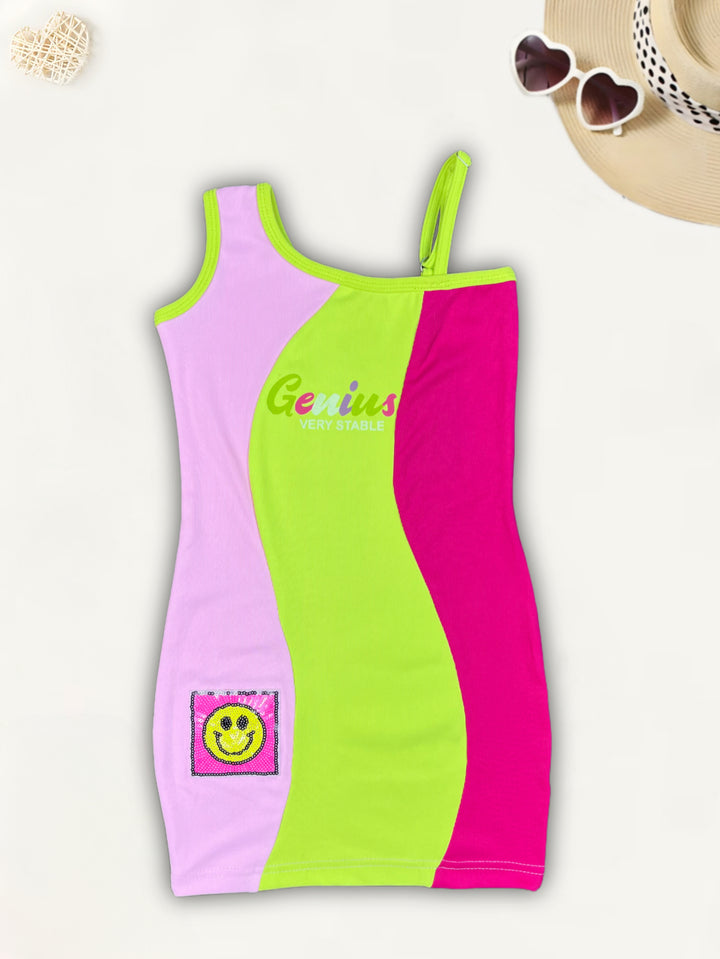 Girls One Shoulder One-Piece Dress [GD-558] (2-10Years)