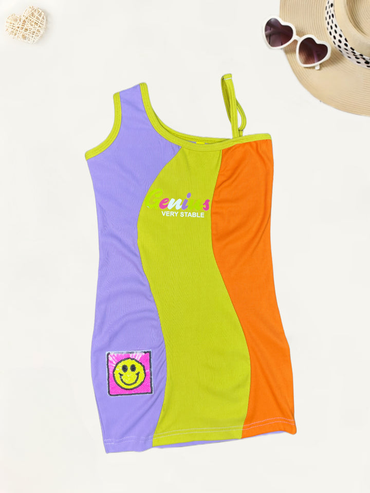 Girls One Shoulder One-Piece Dress [GD-787] (2-10Years)
